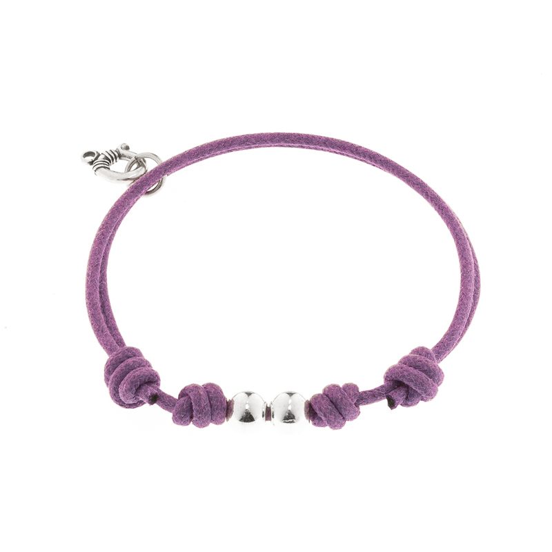 De algodón nudos y bolas morada